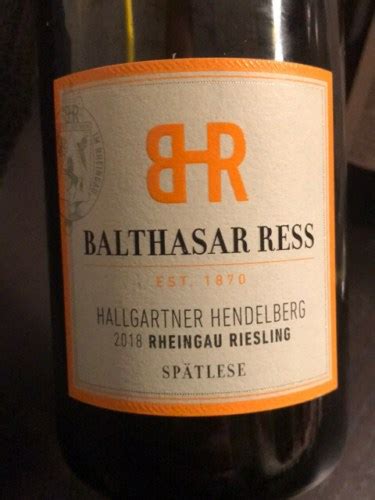 Balthasar Ress Hallgartner Hendelberg Riesling Sp Tlese Vivino Us