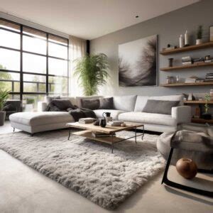 How to Style a Living Room with a Chic Modern Grey Carpet • 333k ...