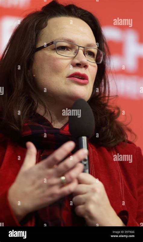 SPD secretary-general Andrea Nahles during the young socialist national ...