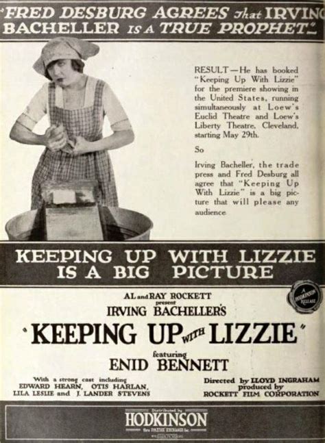 Enid Bennett Keeping Up With Lizzie Movie Poster 1921