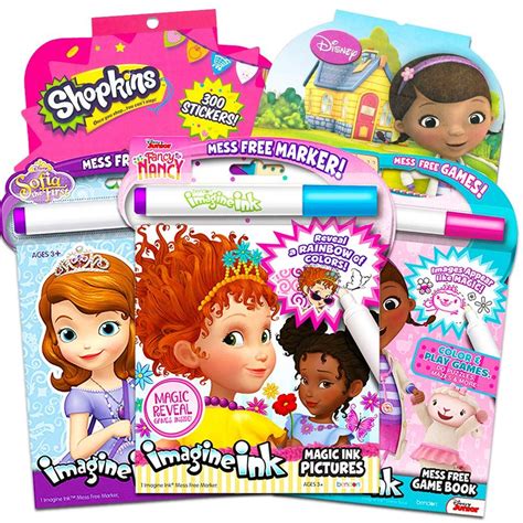 Disney Fancy Nancy Magic Ink Coloring Book Set Bundle Includes 3