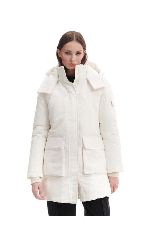 Palton Cu Glug Culoare Nude Cropp U X