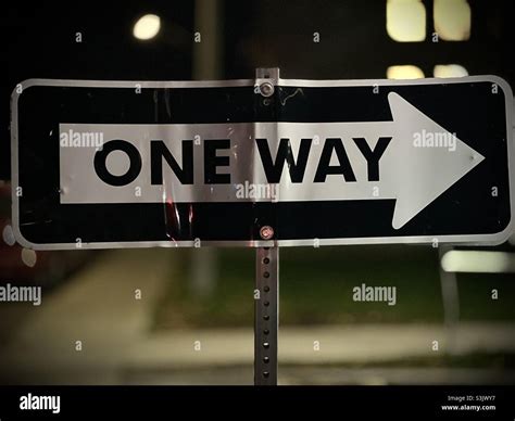 Driving Sign For One Way Street Stock Photo Alamy