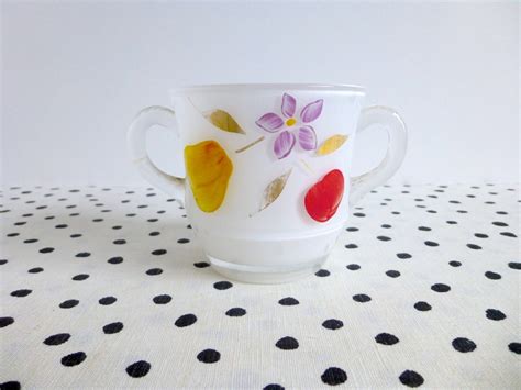 Vintage Bartlett Collins Gay Fad Sugar Bowl Handpainted Sugar Bowl White Bartlett Collins