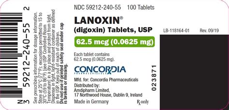 Lanoxin By Concordia Pharmaceuticals Inc Lanoxin Digoxin Tablet