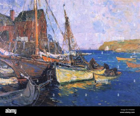 Harbor Scene By Harry Aiken Vincent Stock Photo Alamy