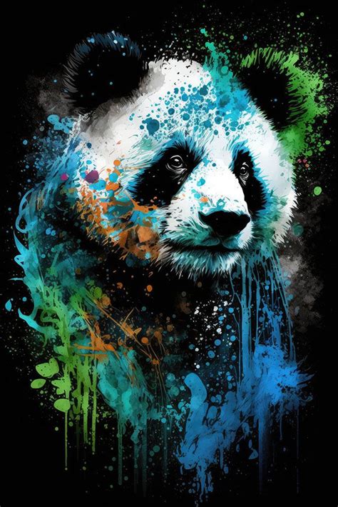 'Panda Art Style 2' Poster, picture, metal print, paint by murtzart ...