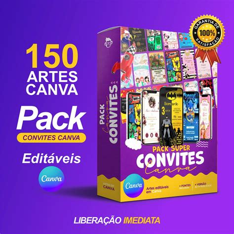 Pack Arte Convite Canva Arquivos Edit Veis Lucrativo Elo