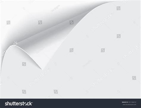 Page Curl Shadow On Blank Sheet Stock Vector Royalty Free 551144212