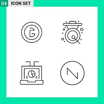 Outline Style Vector Hd PNG Images 4 Icon Pack Line Style Outline