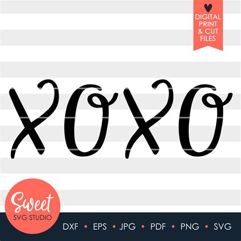 Xoxo Svg Xoxo Valentine Svg Dxf Png Eps Svg Sillhouette Etsy