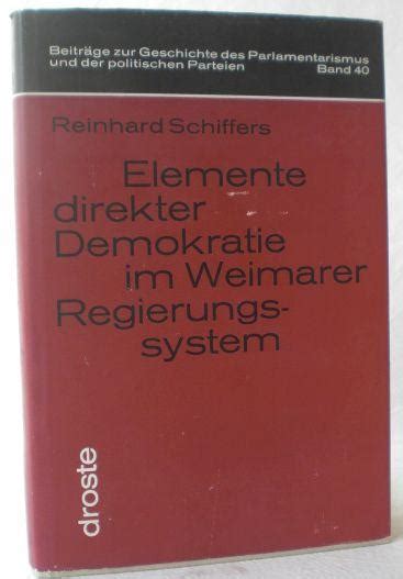 Elemente direkter Demokratie im Weimarer Regierungssystem Beiträge