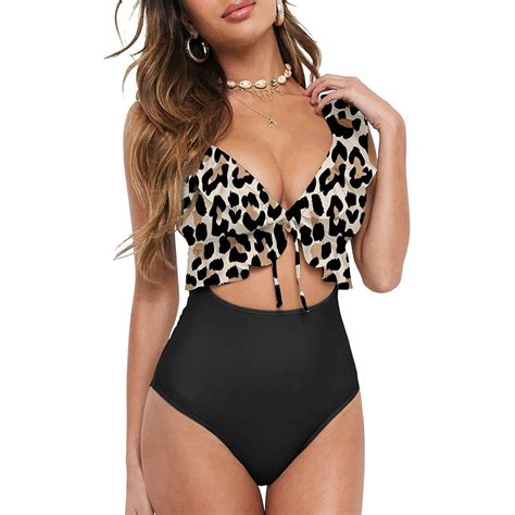 Wqjnweq Summer Swimdress Chlorine Resistant Simply Glam Women S Bikini Print Set Swimsuit One