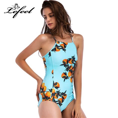 Lefeel 2018 Sexy One Piece Swimsuit Women Bandage Swimwear Brazilian