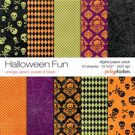 Halloween Fun! New Digital Paper Pack | pickychicken.com