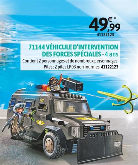 Promo Playmobil 71144 véhicule dintervention des forces spéciales chez