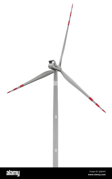 Wind Turbine Isolated On White Background With Clipping Path Stock