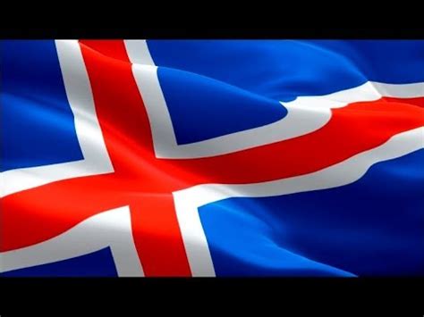 Icelandic Flag Waving In Wind Video Footage Full Hd Realistic Iceland