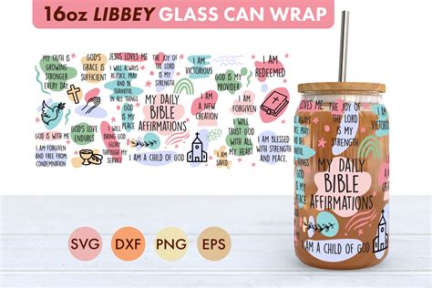 Bible Affirmations Svg 16oz Libbey Glass Graphic By Freelingdesignhouse