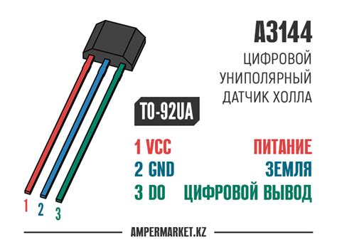Датчик эффекта Холла A3144 | AmperMarket.kz