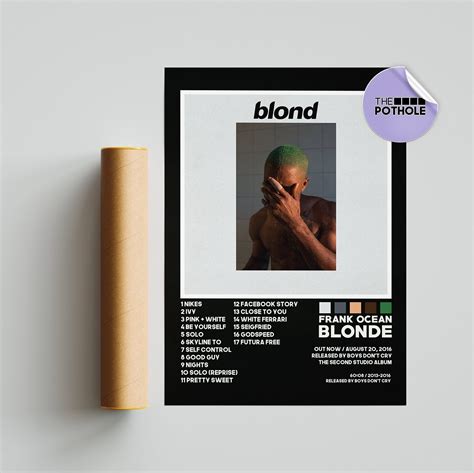 Frank Ocean Posters Blonde Poster Blonde Tracklist Album Cover