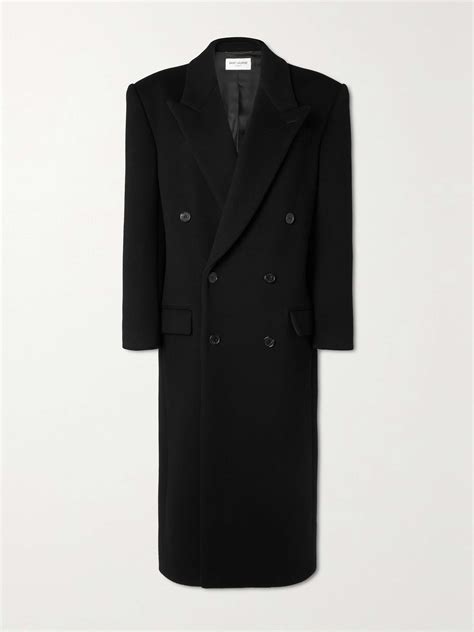 Saint Laurent Double Breasted Wool Coat Net A Porter