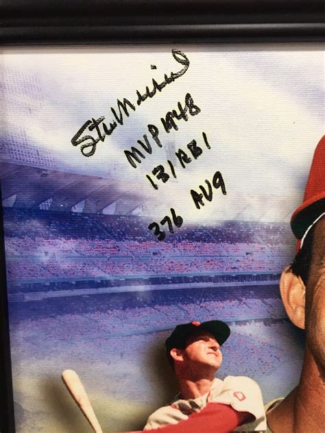 Stan Musial Bob Gibson Signed 16x20 Canvas Jsa Loa Framed Heavily