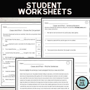 Subordinating Conjunctions To Show Cause And Effect Lesson And Worksheets