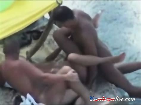 Nude Beach Nice Bareback Threesome