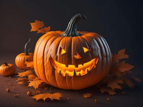 Premium Photo Happy Halloween Spooky Carved Pumpkin