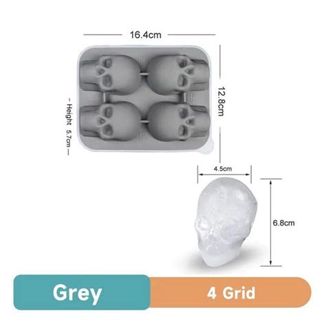 Moule à glaçons en silicone tête de mort 3D moule à boules de glace