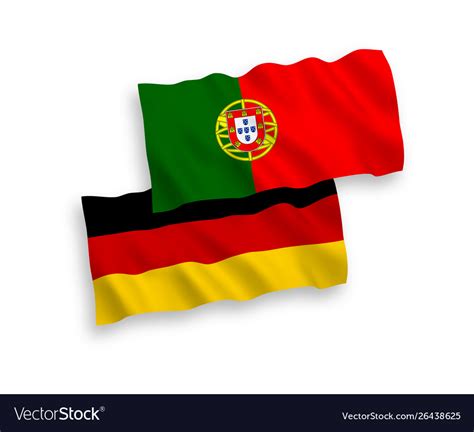 Flags Portugal And Germany On A White Royalty Free Vector