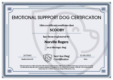 Emotional Support Animal Registration, ID Card, Certificate & Letter ...