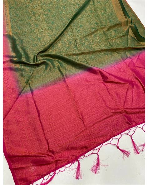 Reeta Fashion Whimsical Green Kubera Pattu Silk Zari Work Saree Reeta