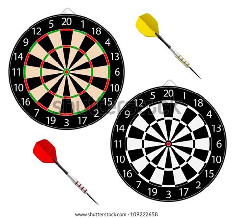 Vector Dartboards Isolated On White Background Stock Vector Royalty