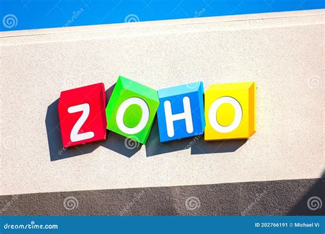 Zoho Sign Logo On Silicon Valley Office Zoho Corporation Is An Indian