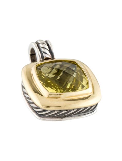 David Yurman Two Tone Citrine Albion Pendant K Yellow Gold Pendant