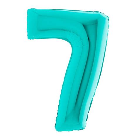 Supershape Tiffany Blue 40in Helium Balloon Number 7 Foil Number