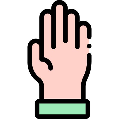 Raise Hand Detailed Rounded Lineal Color Icon