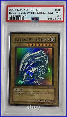 Blue Eyes White Dragon SDK 001 1st Edition Ultra Rare Yugioh PSA 8 5 NM