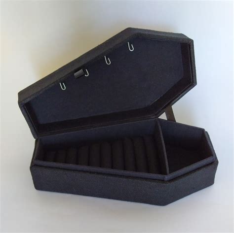 Goth Jewelry Box Coffin Ring Box Black Ring Holder Etsy