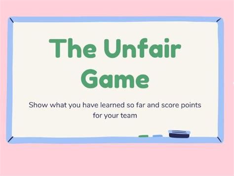 The Unfair Game - retrieval practice game template | Teaching Resources