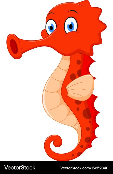 Cute Seahorse Cartoon Royalty Free Vector Image