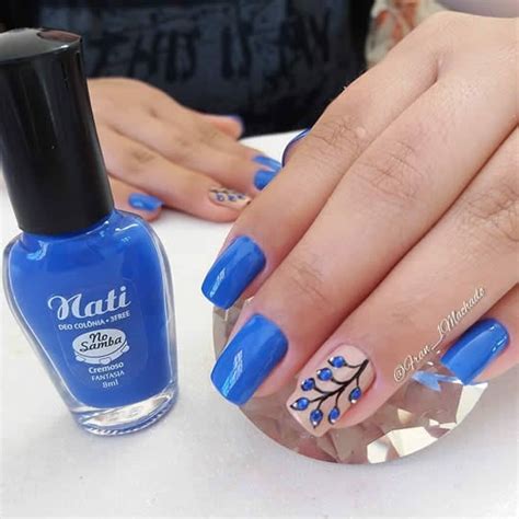 Unhas Decoradas Azul 48 modelos dicas e passo a passo Nati Cosmética