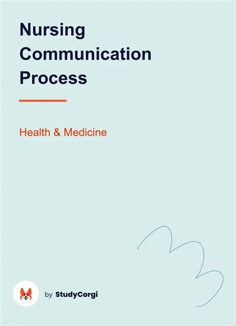 Communication Process In Nursing Free Essay Example