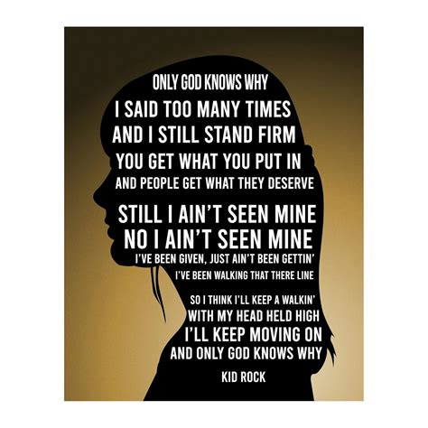 Amazon.com: Kid Rock- "Only God Knows Why Song Lyric Music Decor Wall