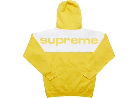 Supreme Blocked Hoodie Yellow Mens Fw17 Us