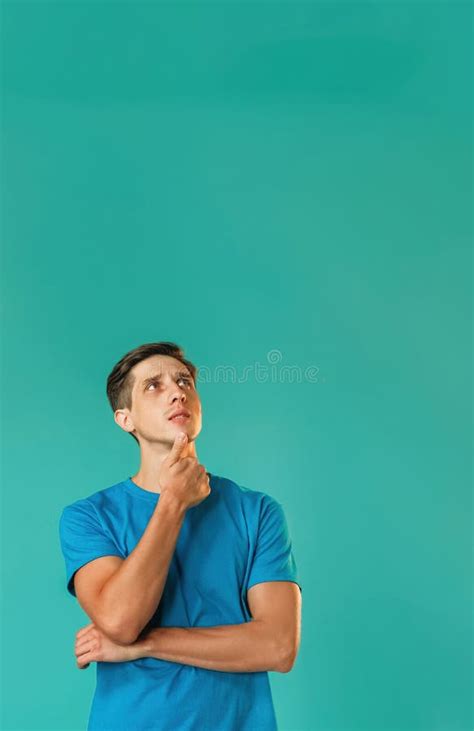 Puzzled Man Information Background Thoughtful Guy Stock Image - Image ... 