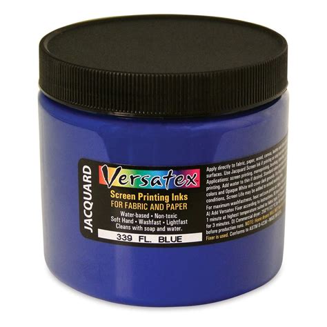 Jacquard Versatex Screen Printing Ink Fluorescent Blue 16 Oz Jar