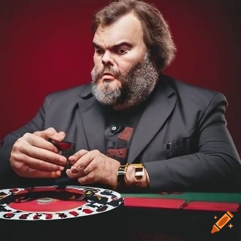 Close Up Photo Of Jack Black Playing Blackjack On Craiyon